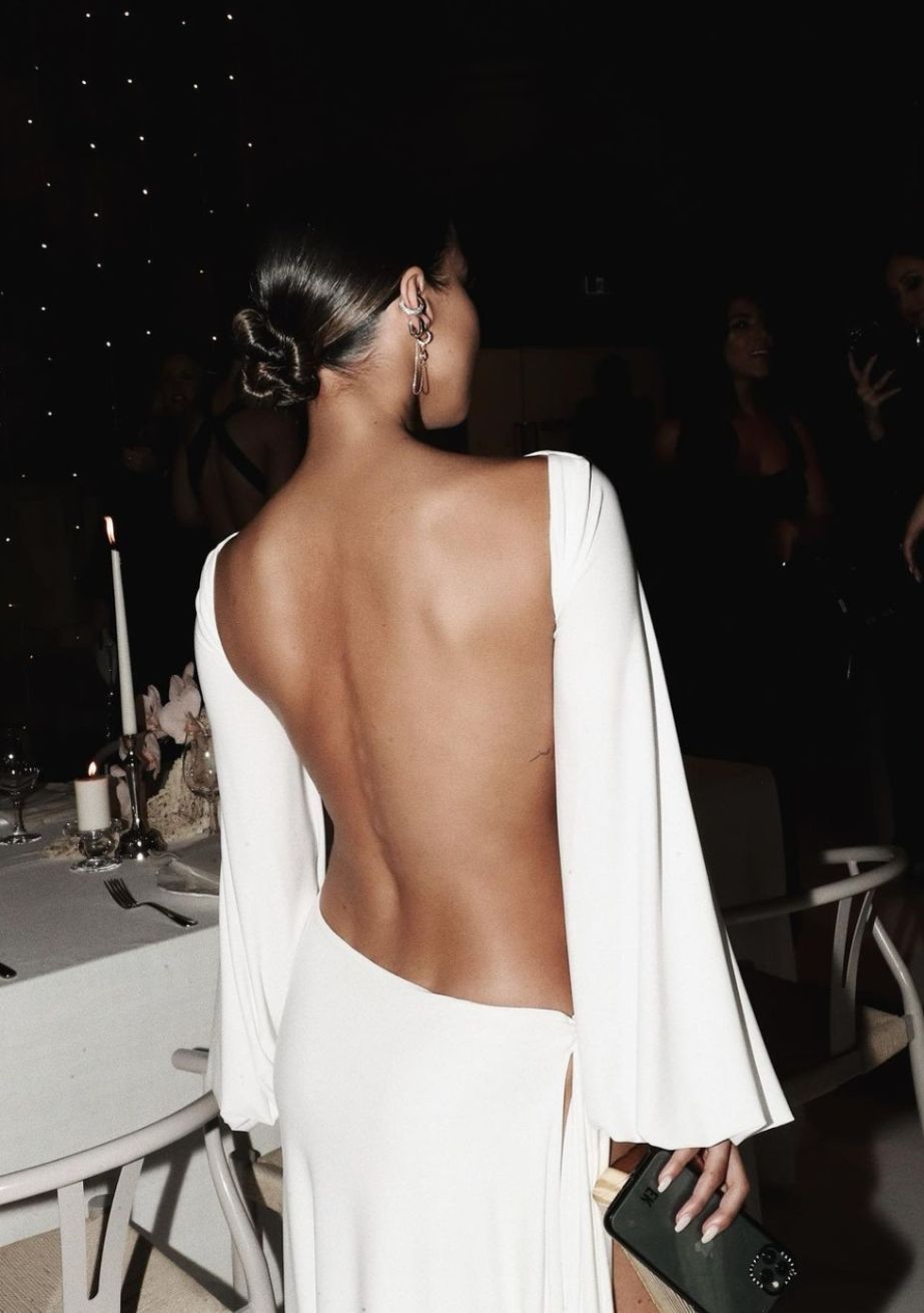 White/Ivory Elegant Wedding Dresses Illusion Long Sleeves Appliques La –  Make Me Elegant